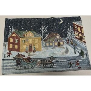 Pair of 29"x13" Winter Holiday Tapestry Placemats‎